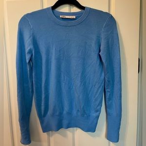 Blue Zara Sweater, gold detailing